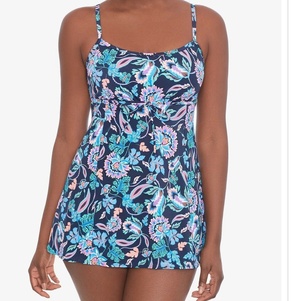 Swim Solutions Madison Empire Tummy Control Swim Dress Size 8